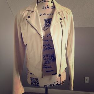 Faux leather cream jacket